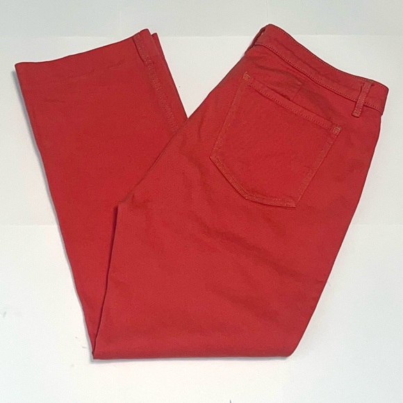Loft by Ann Taylor Made & Loved straight cropped salmon/red colored jeans size 6 - Picture 4 of 15